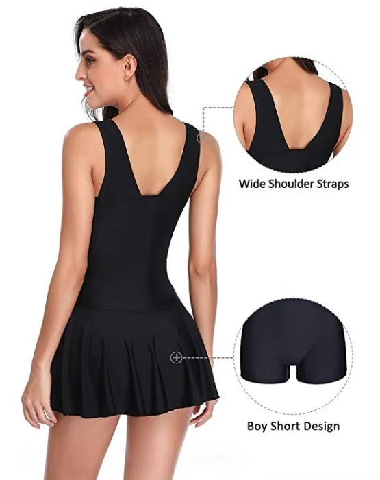 European and American Conservative Women's Large-size Printed Cherry One-piece Conservative Belly-covering and Slimming Swimsuit