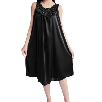 Women Nightgowns Satin Lace Sleepwear Nightwear Sexy Pyjama Women Home Clothing Sleepwear Female Free Size Lingerie Gown Robe