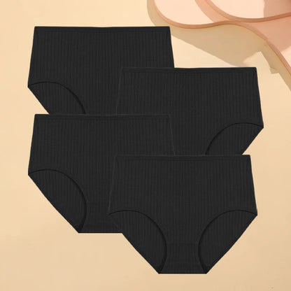 High Waist Panties – Cotton Striped Soft Briefs for Women, Breathable Stretch Lingerie