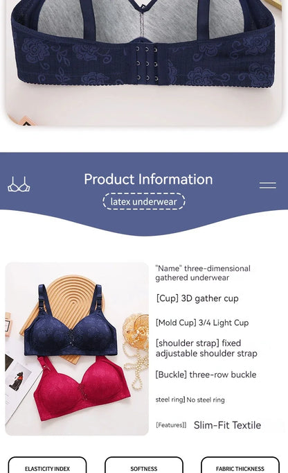 Ladies Ultra-thin Without Steel Ring Fashionable Printing Adjustable Underwear Seamless Breathable Gathering Anti Sagging Bra
