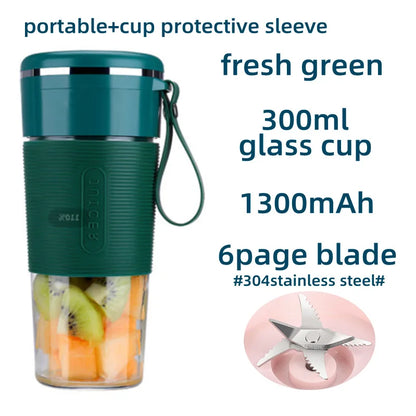 Portable USB Rechargeable Mini Juicer - Wireless Smoothie Blender  Fruit Juice Maker