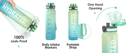 32oz Water Bottle Motivational Sport Water Bottle Leakproof Drinking Bottles Outdoor Sports Travel Kettle Drinking Water Bottle