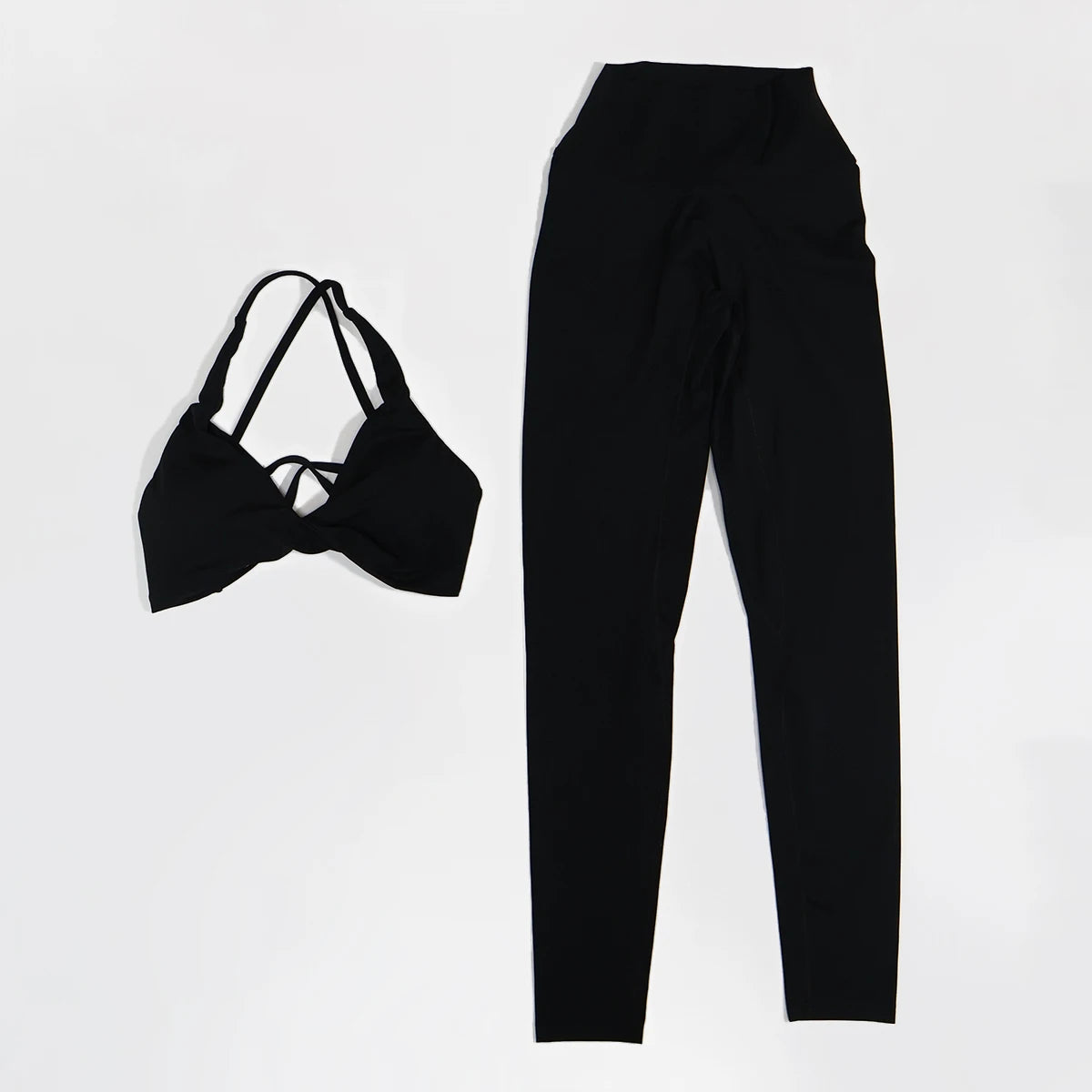 Ctenkevet Summer 2Pcs Women's Quick-Dry Sports Set V-Shaped Bra Sleeveless Yoga Outfit Gym Two-Piece Sportswear for Female