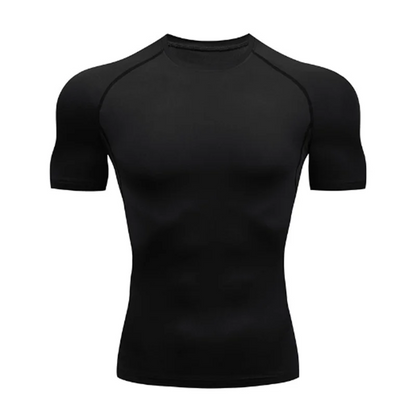 Compression Running Shirt - Men's Tight Short Sleeve Tee | Quick Drying Gym Sportswear
