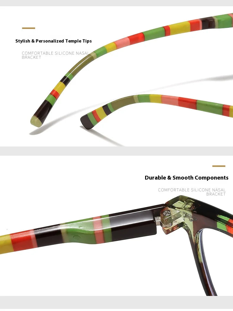 Reading Glasses Women – Lightweight Rectangle Plastic Frame With Anti-Reflective Lenses