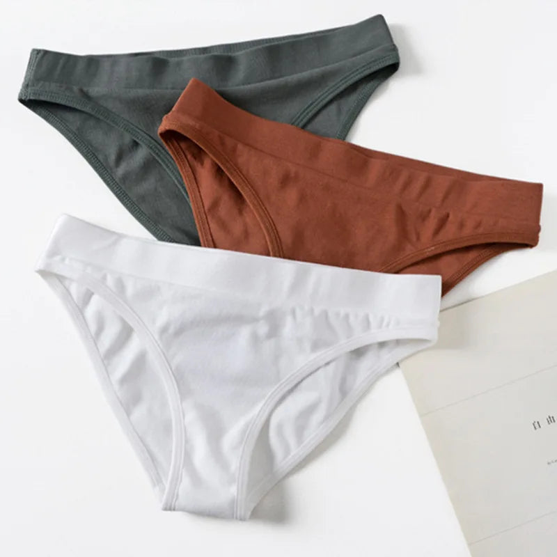 European and American Casual Cotton Ribbed High Elasticity Women's Triangle Pants with Wide Edges and Hip Hugging Underwear