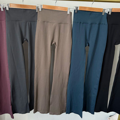 High Waisted Compression Without Awkward Lines Micro Flared Yoga Outdoor Wear Seamless Elastic Fitness Pants Lifting Leggings