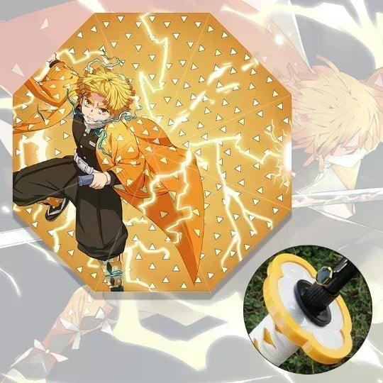 Demon Slayer Katana Umbrella Anime UV Blocking Parasol Raincoa Kyoujurou Real Japanese Katana Samurai Sword Long Umbrella Gift