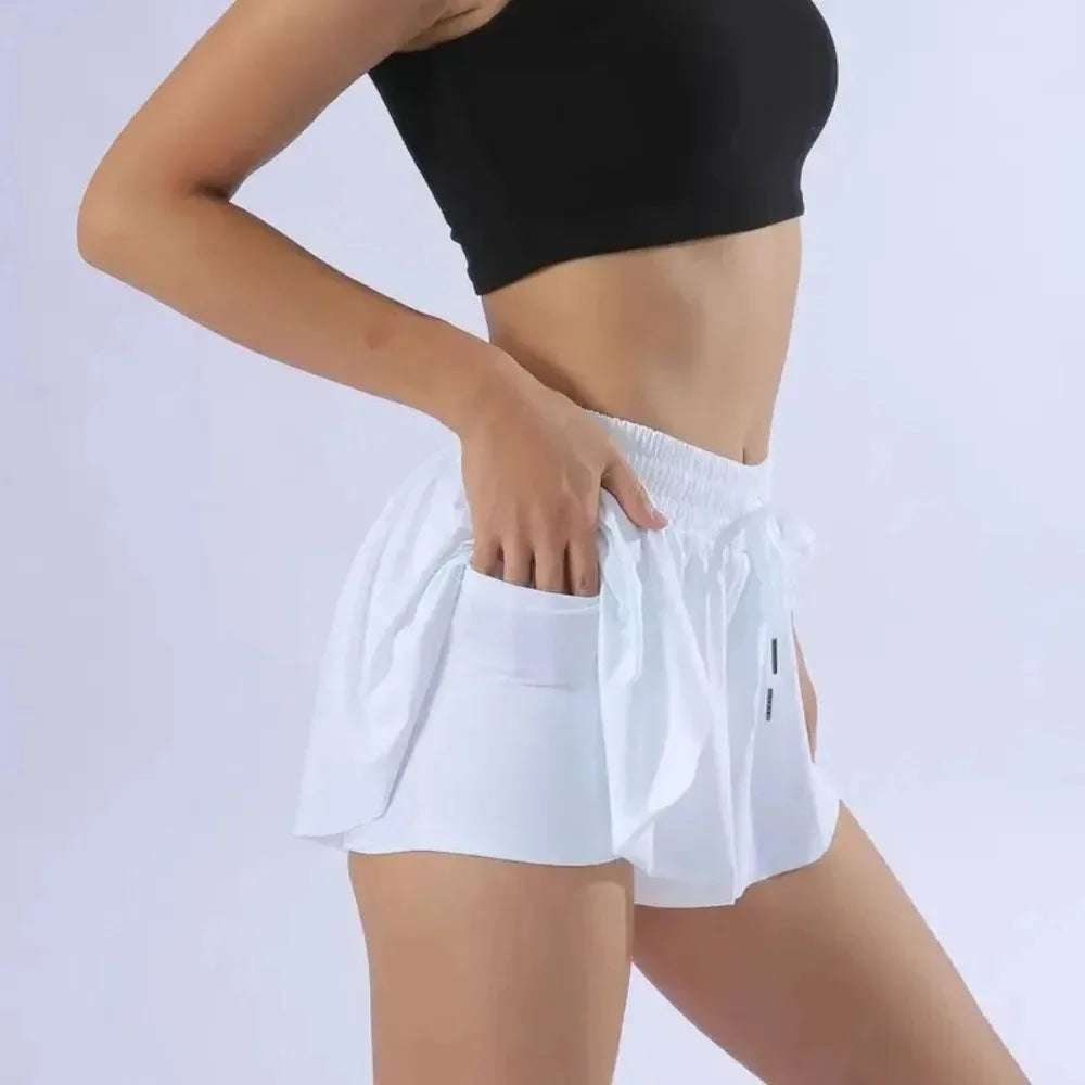 2 in 1 Jogger Flowy Athletic Shorts for Women Gym Yoga Workout Running Tennis Skirt Comfy Skort Lounge Cute Clothes Casual Wear