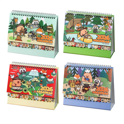2026 Capybara Desktop Calendar Cute Animal Standing Desk Planner 12-Month Table Calendar for Office, School, Home Kitchen Decor