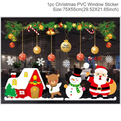 Merry Christmas Window Sticker - Holiday Home Decorations 2024-2025