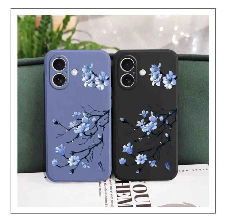 Blooming Orchid Phone Case For iPhone 17 17 Air 16 16e 15 14 13 12 11 Plus Pro Max Mini Silicone Cover