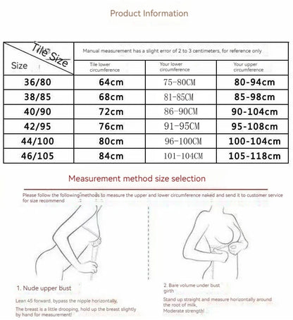 2PCS New High-end U-shaped Back With No Steel Ring Gathered And Adjusted Bra Thin Cup Breathable  Breasted Underwear Mom's Bra