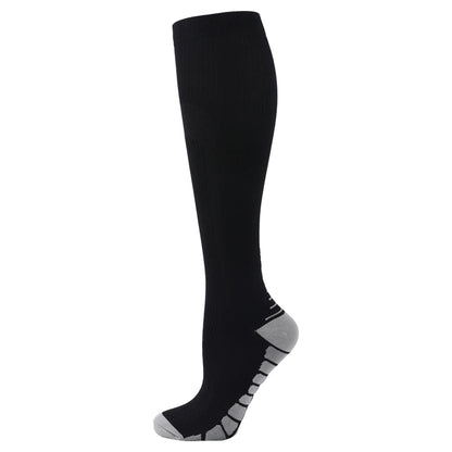 Compression Socks For Running & Sport - 20-30 mmHg Knee High Black Anti Fatigue