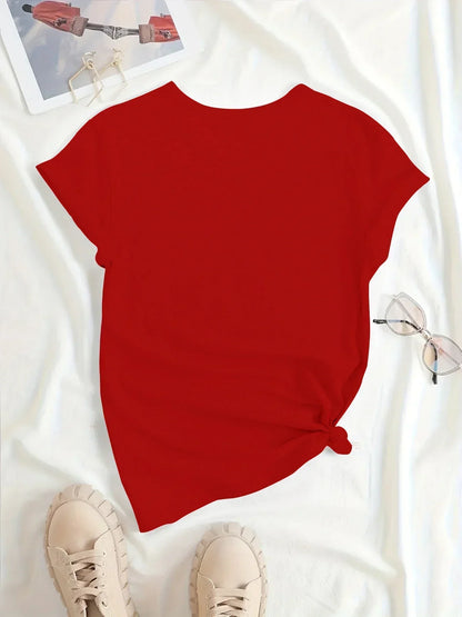 Women Plus Size T-Shirt – Graphic Short Sleeve | Loose Fit Tee | Breathable Cotton Shirt