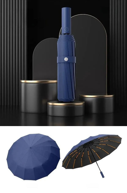 Stormproof Windproof Automatic Folding Rain Umbrella for Men, Large Strong Reinforced 288 Bone, Sun UV UPF50+ Parasol