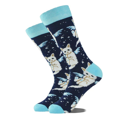 Funny Alien Shark Cotton Socks - Unisex Novelty Crew Socks