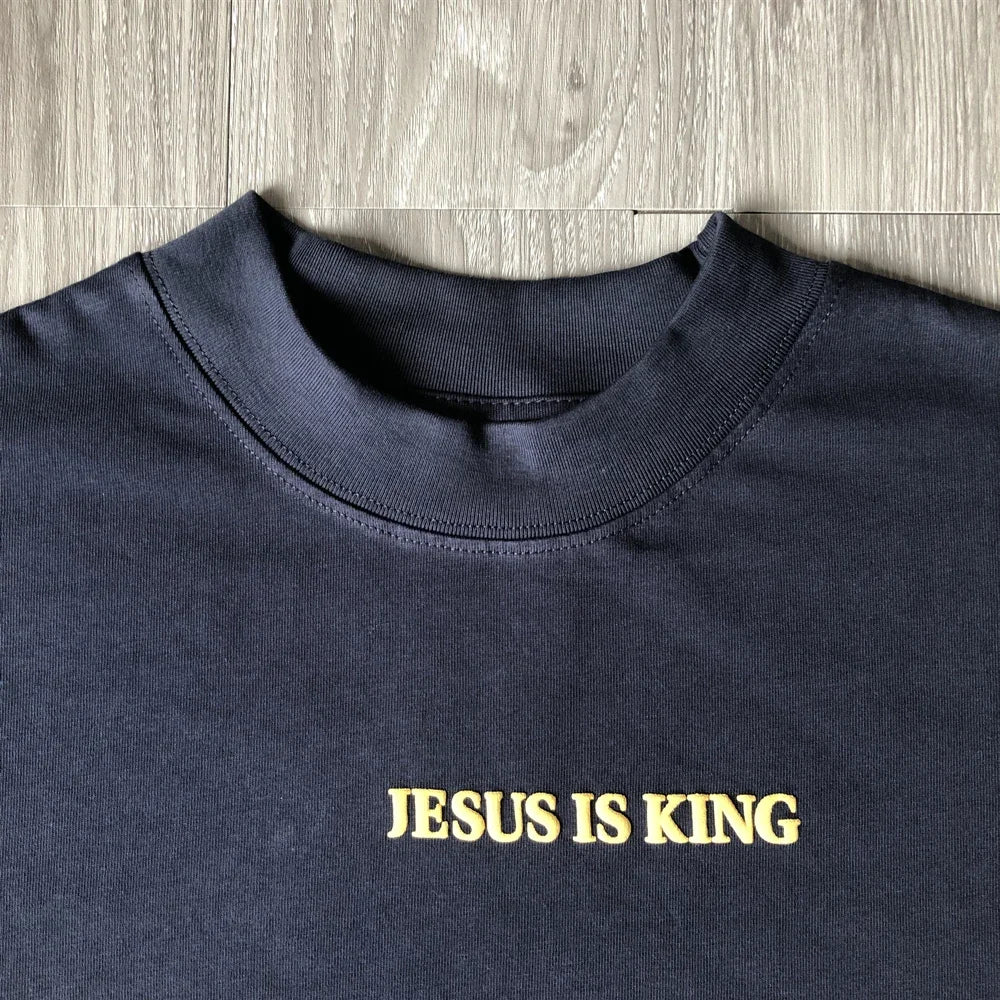 SAINT OF MICHAEL Fashion Streetwear Kanye West Foam Printed Casual Loose Oversized 100％Cotton Tops Tee Unisex T Shirt For Men