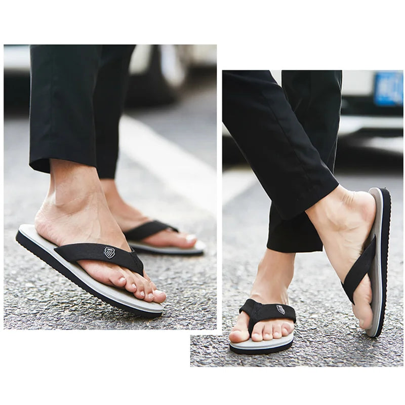 Casual Slippers For Men Flip Flops Beach Sandals Summer Non-Slip Flat Slides Men Slippers Indoor House Shoes Man Male Slipper