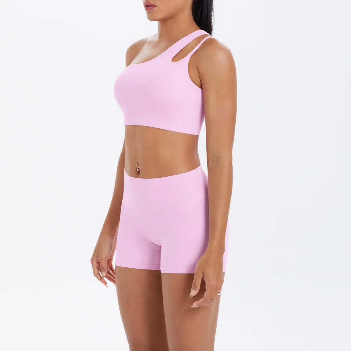 JUREN Yoga Clothes Set 2 Piece Gym Sports Shorts Set Women Tracksuit High Waist Shorts Fitness Suit Running Bra Workout Outfits