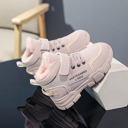 Children's Winter Boots - Waterproof Leather Snow Boots With Anti Slip Sole