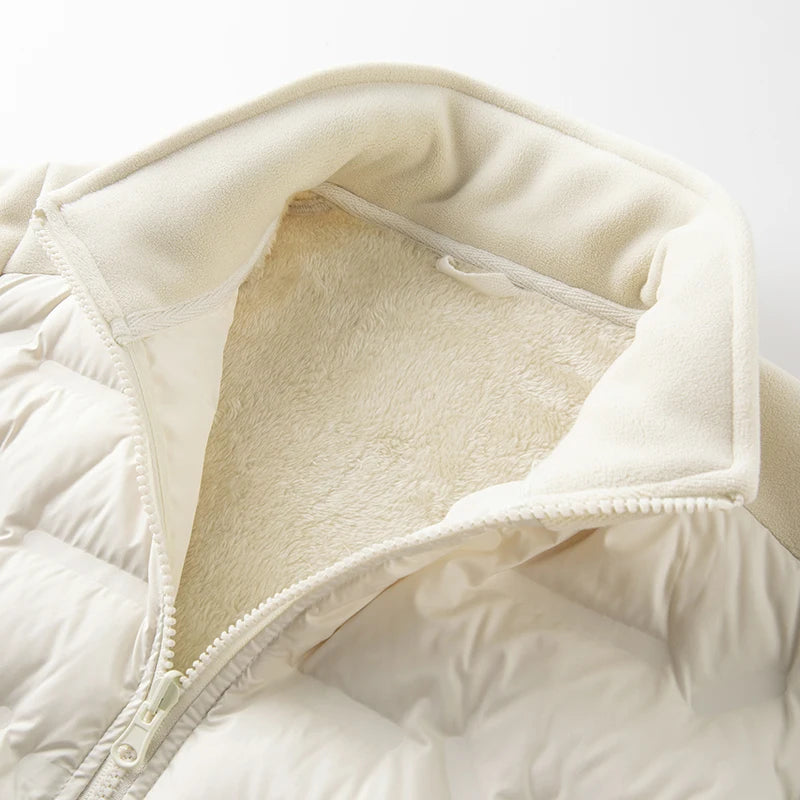 Duck Down Jacket - Warm Winter Fleece Windproof Outdoor Coat for Hiking