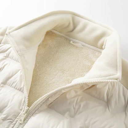 Duck Down Jacket - Warm Winter Fleece Windproof Outdoor Coat for Hiking