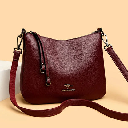 Pu Leather Handbag | Casual Female Tote With Interior Zipper Pocket & No Zipper Closure