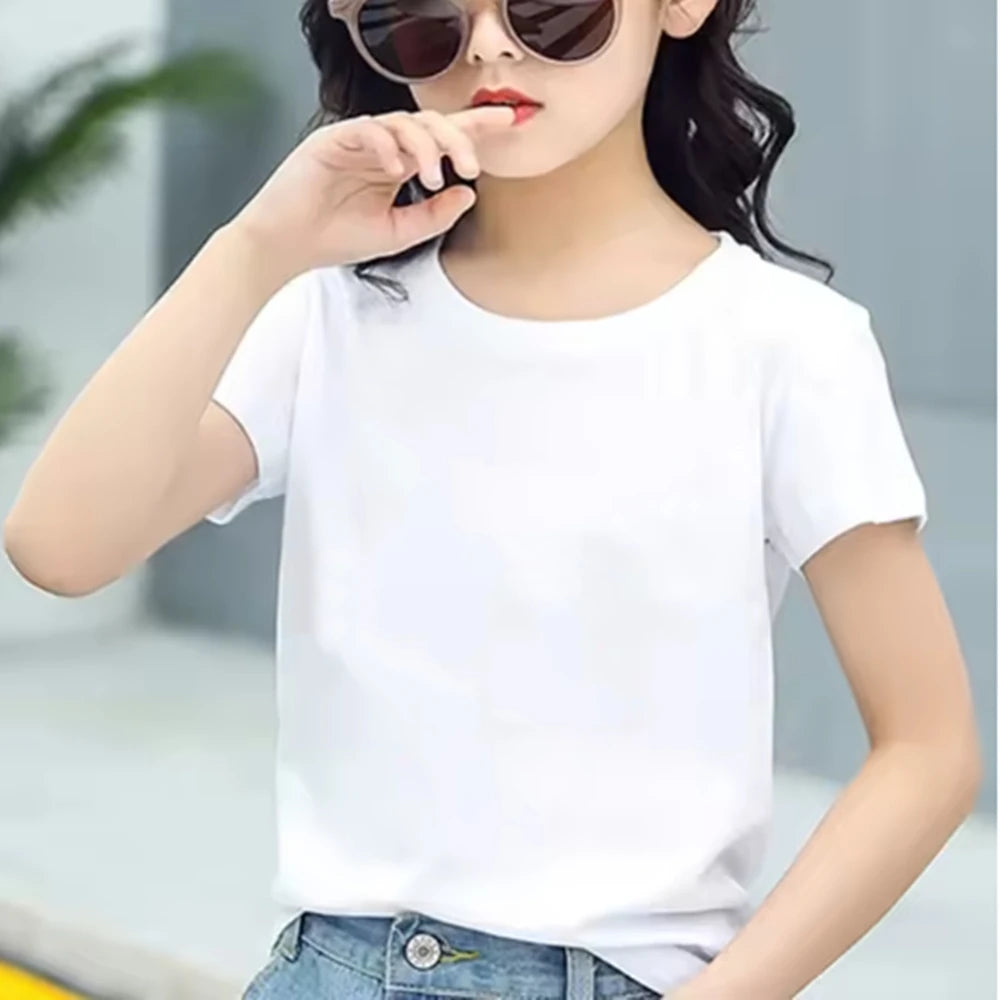 Children Set white T-shirt Short-Sleeved+Shorts Boy Girl Toddler 3-12Years Casual Sports Brand cool Fashio Clothes Summer