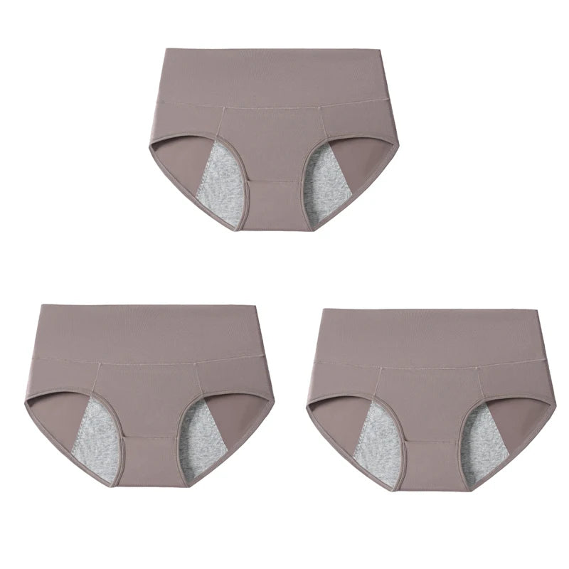 3Pcs High Waist Women Panties Leak Proof Menstrual Pants Widen Physiological Period Underwear Plus Size 4XL Cotton Female Briefs