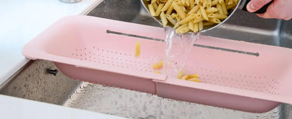 Sink Drain Rack – Adjustable Retractable Kitchen Shelf with Plastic Drain Basket
