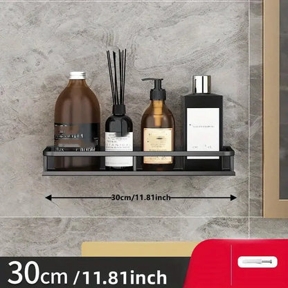Wall-Mounted Aluminum Bathroom Storage Rack - Cosmetic Organizer