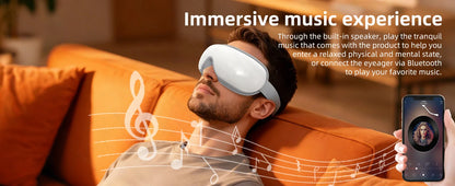 Heated Smart Vibration Eye Massager Airbag Compress Eye Care Instrument Bluetooth Music Eye Massage Sleepping Mask Relax Fatigue