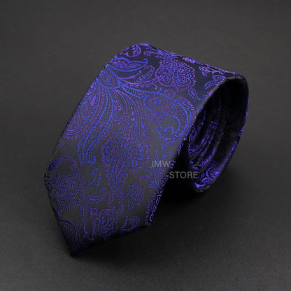 Mens Paisley Necktie - Grey Brown Green Wedding  Business Tie