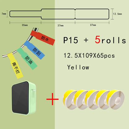 P15 Network Cable Label Printer Mini Wireless Bluetooth Labeling Machine similar as D110 Handheld Printer  Thermal  Price Label