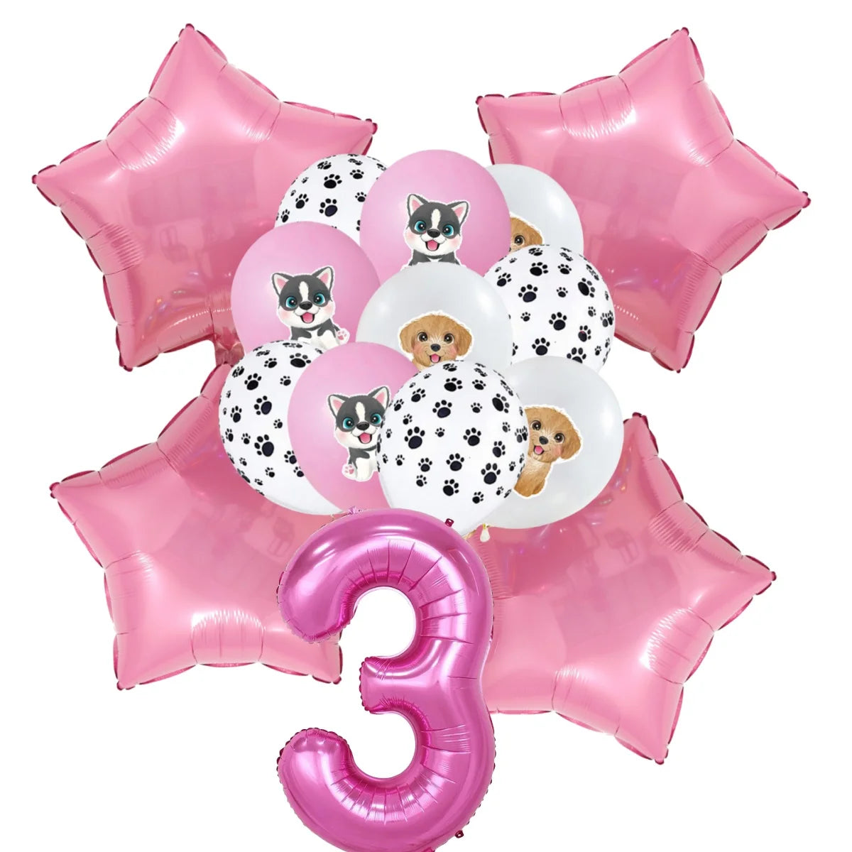 Pink Puppy Paw Birthday Party Supplies - Disposable Tableware  Decorations