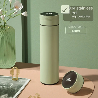 Smart Stainless Steel Water Bottle - 500ml Thermos with Temperature Display Leakproof Vacuum Flask Ideal Coffee Cup  Gift - ZOOMNSTORE
