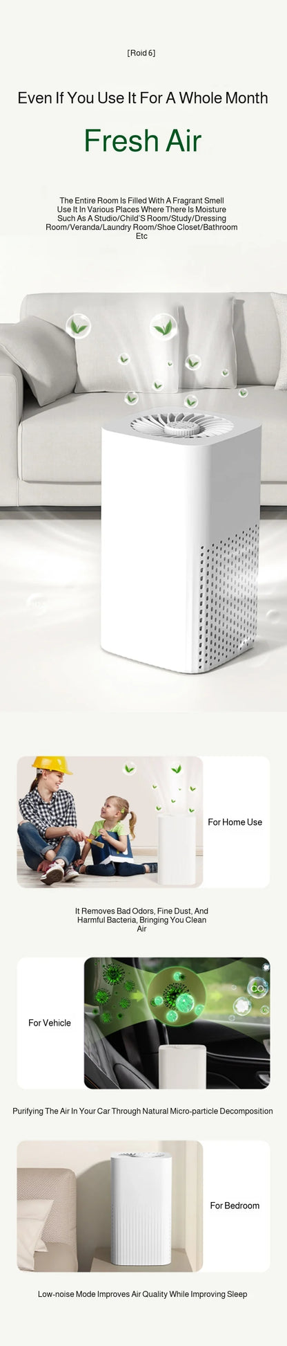Air Purifier - High Efficiency Deodorizing Desktop Indoor Purifier - ZOOMNSTORE