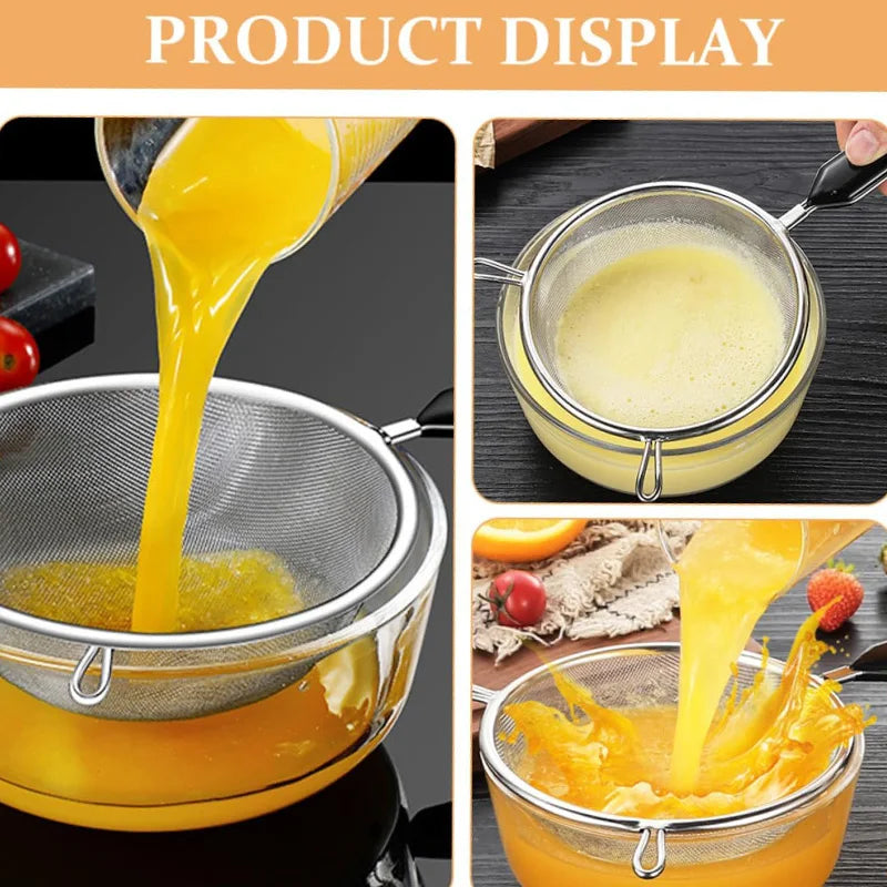 12-Inch Kitchen Strainer – Fine-Mesh Colander with Non-Slip Handle