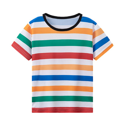4-piece Children's Spring And Summer New Item 4Y-12Y Multi Size Brother Outfit Short Sleeved Fashionable Mixed Color Boy's T-shi