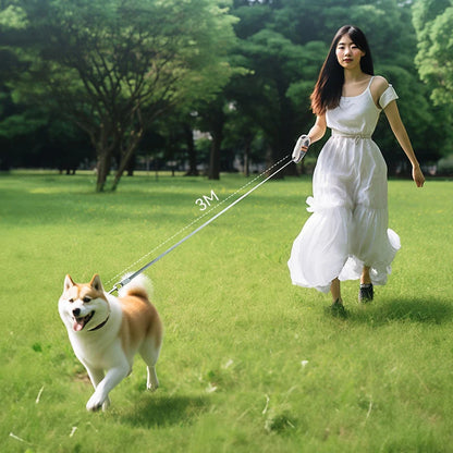LED pet retractable leash wearable touch dimming suitable for small dogs, medium dogs and cats Pet supplies Luminous travel safe