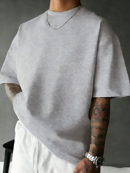 Summer Beach Cotton Short Sleeve For Man's Casual Loose Short Tops Breathable Comfy Basics T Shirts Sport Street Soft Streetwear