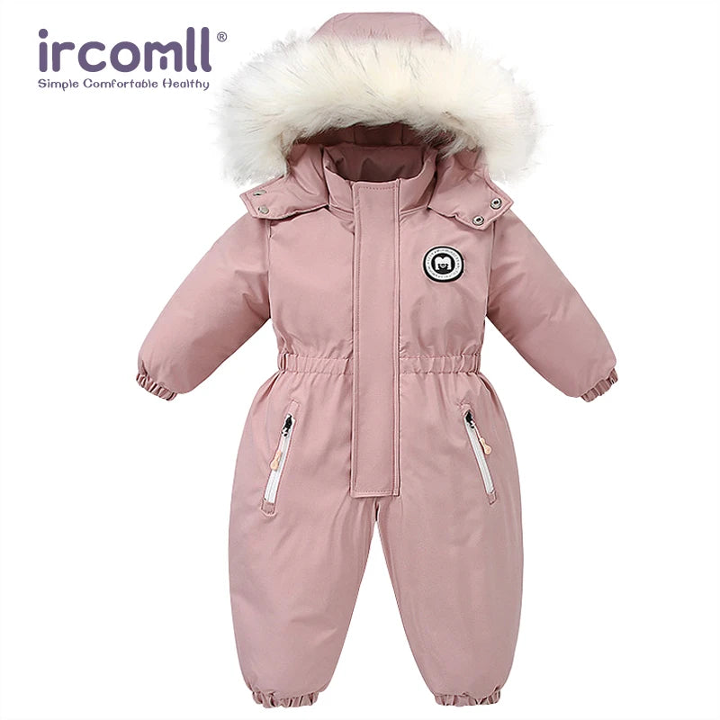 Kids Winter Snowsuit - Waterproof Toddler Snow Jumpsuit with Plush Velvet Jacket
