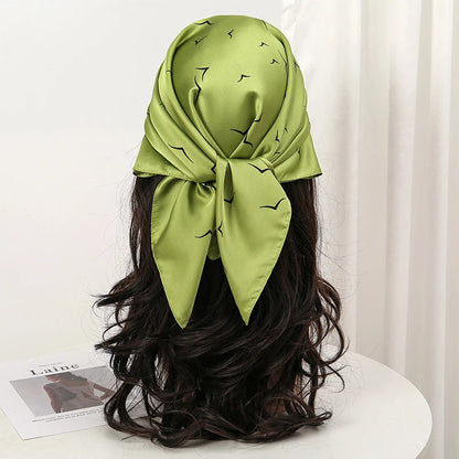 Luxury Silk Head Scarf - Soft Summer Foulard Bandana for Women