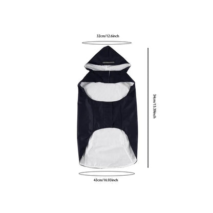 9 Sizes Dog Raincoat Small Medium Large Dogs Waterproof Hooded Jacket Rain Clothes with Reflective Stripe Outdoor Accessories