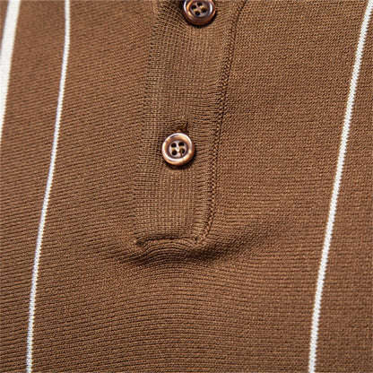 2026 Polo Shirt Men's Stripe Old Money Style Short Sleeve Soft Breathable Luxe Casual Elegant Daily Wear Polo Shirts For Male