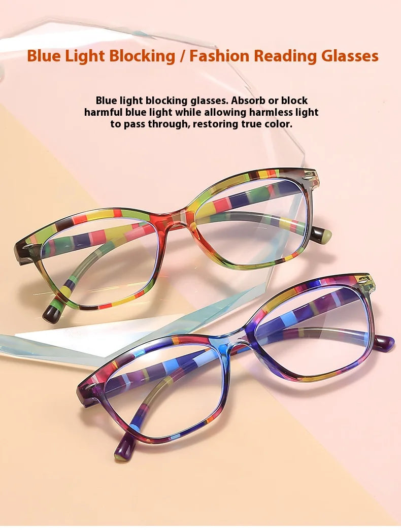 Reading Glasses Women – Lightweight Rectangle Plastic Frame With Anti-Reflective Lenses