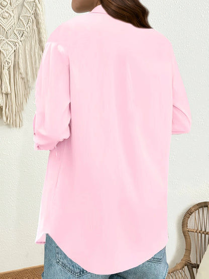 Temperament Loose Woman Shirt Fashion Casual Blouse Elegant long Sleeve Woman Shirt Holiday Weekend Top