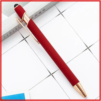 50pcs Light Metal Ballpoint Pen Touch Screen Pen Office School Advertising Pen Custom Logo Text Engraving Laser Engraving