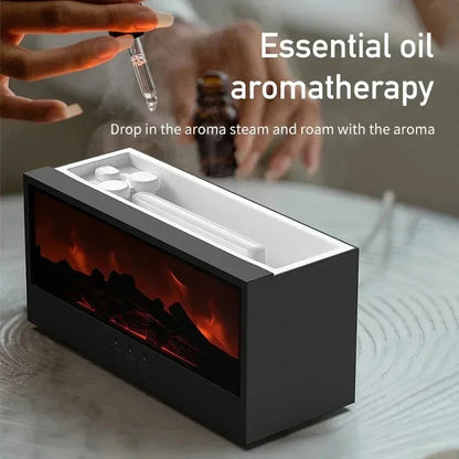 3D Flame Aromatherapy Diffuser - Essential Oil Humidifier with Color Lighting  Remote Control